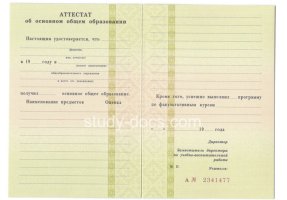 Аттестат за 9 класс 1995-2006 в Березниках